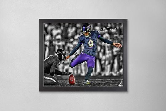 Justin Tucker Baltimore Ravens Poster Art Autographed football