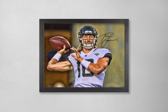 Trevor Lawrence Jacksonville Jaguars Poster Art Autographed football