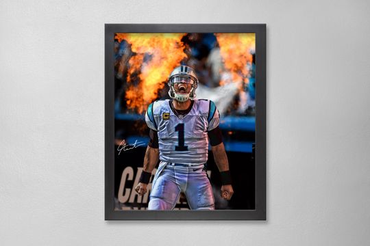 Cam Newton Carolina Panthers Poster Art Autographed football