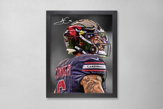 James Conner Arizonna Cardinals Poster Art Autographed football