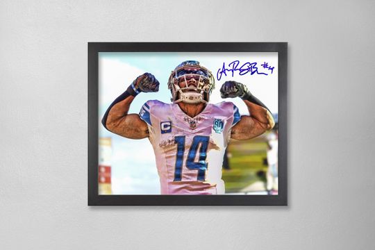 Amon-Ra St. Brown Detroit Lions Poster Art Autographed football