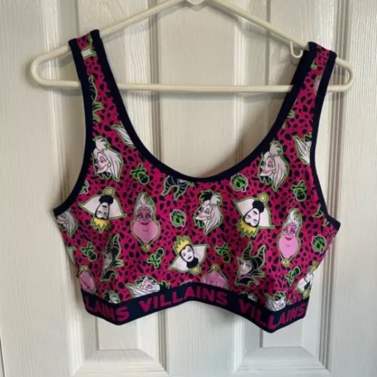 NWT Disney Villians Womens 2 Cotton Sports Bra