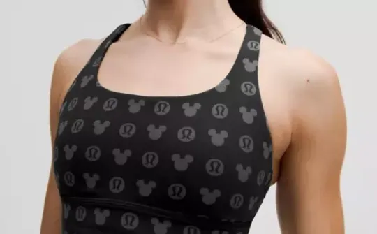 DISNEY LULULEMON ENERGY LONG LINE BRA~DISNEY CLASSIC BLACK
