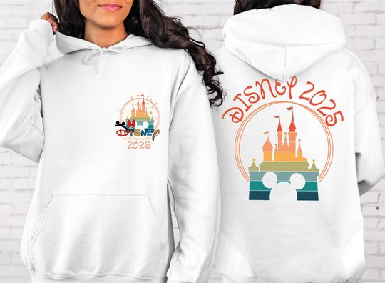 Disney 2025 Hoodie, Disney Trip 2025 Hoodie, Disney Vacation Hoodie, Disney Family Hoodie, Disney Front Back Hoodie,Mickey and Friends Hoody