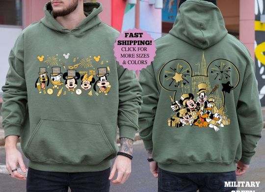 Disney Happy New Year 2025 Sweatshirt, Mickey And Friends New Years Eve Hoodie, Mickey ears New Years Castle Tee, New Year's 2025 Trip Tee