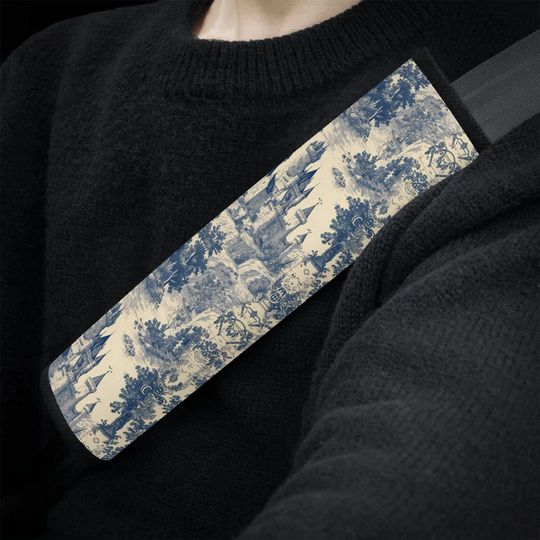 Discover Toile Castle Seat Belt Cover Floral Seat Belt Strap Cover Cute Car Seat Belt Pad Unique Gift for Her Vintage French Seatbelt Cover