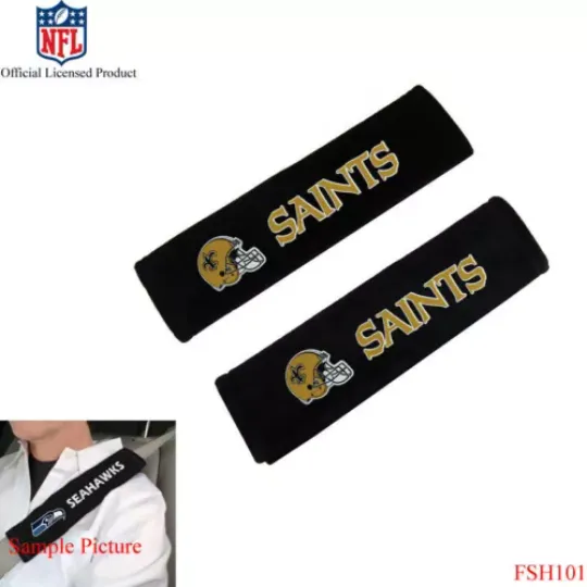 New football  New Orleans Saints Car Truck Suv Van Seat Belt Shoulder Pads Covers