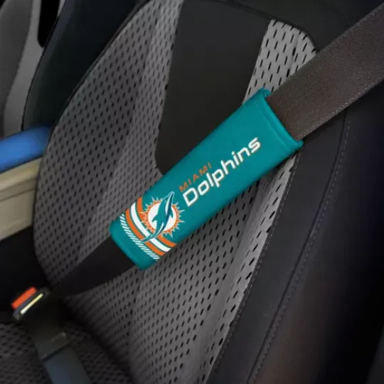 Miami Dolphins Set of 2 Rally Design Premium Seat Belt Shoulder Pad Covers