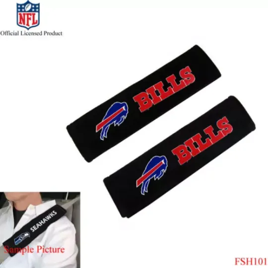 New football Buffalo Bills Car Truck Suv Van Seat Belt Shoulder Pads Covers