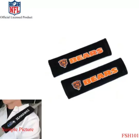 New football Chicago Bears Car Truck Suv Van Seat Belt Shoulder Pads Covers