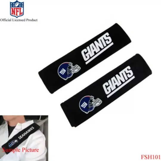 New football New York Giants Car Truck Suv Van Seat Belt Shoulder Pads Covers