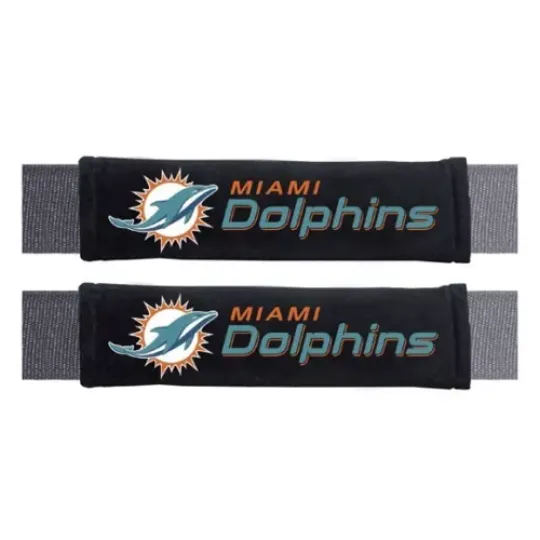 Fanmats football Miami Dolphins 2-Piece Embroidered Seat Belt Covers