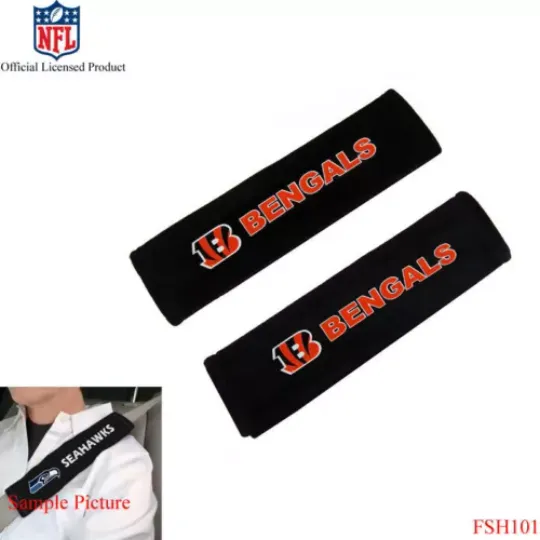New football Cincinnati Bengals Car Truck Suv Van Seat Belt Shoulder Pads Covers
