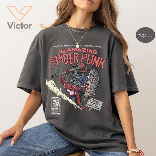 Retro Spider-Punk Shirt, Spider-Punk Shirt, Spiderman Comic Shirt, Spiderman 2025 Shirt, Spider-Man Across the Spider-Verse