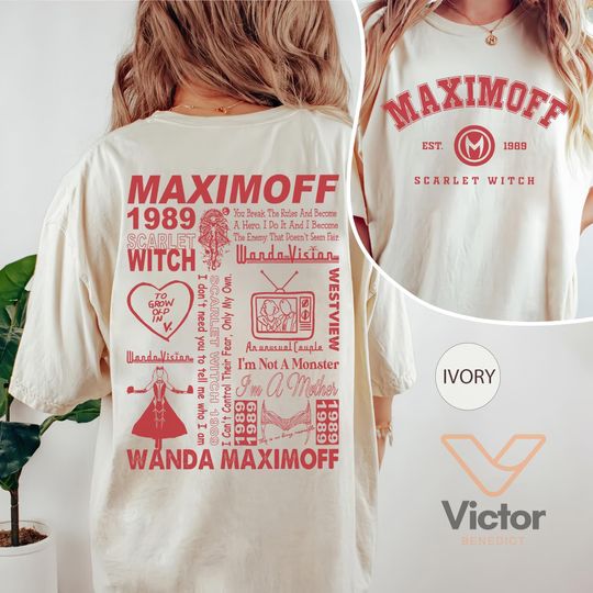 Retro Wanda Maximoff Shirt, Maximoff 1989 Shirt, Scarlet Witch Shirt, Wandavision Shirt, Wanda Anti-Hero, MCU Fan gifts, Disney Family Shirt
