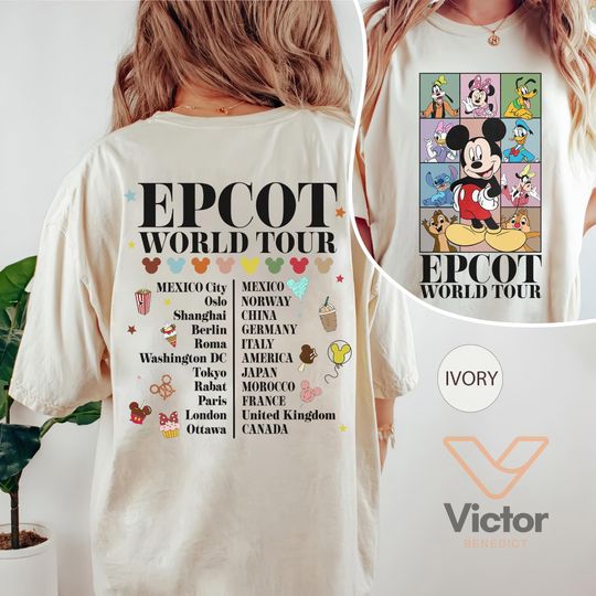 Disney Epcot World Tour Comfort Colors Shirts, Mickey and Friends Shirt, Drinking Around the World Shirt, Epcot World Tour Shirt, WDW Shirts