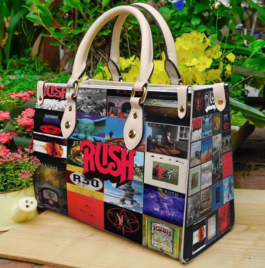 Discover Rush Band Leather Handbag, Rush Band Woman Handbag, Music Band Leather Handbag