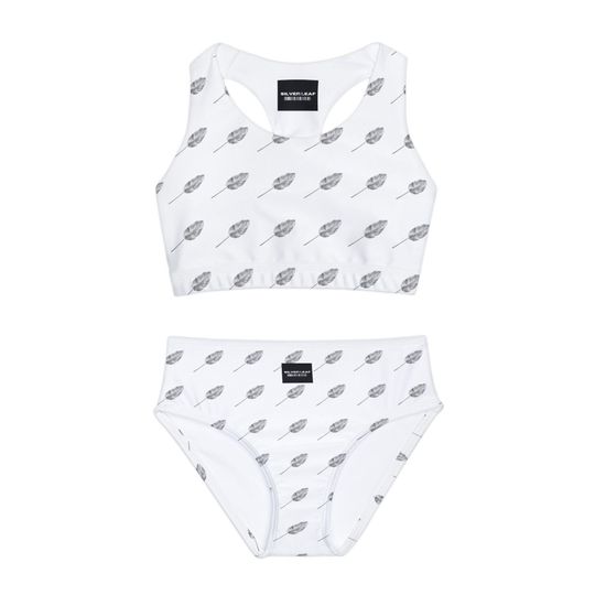 Silver Leaf Version 2 Girls Two Piece Swimsuit - Beachwear, Swimwear, Summer Outfit, Pool Party, Vacation Attire