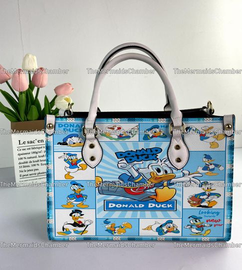 Donald Duck Leather Handbag, Disney Donald Woman Leather Handbag