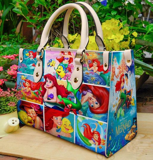 The Little Mermaid Personalized Leather Handbag, Disney The Little Mermaid Leather Handbag