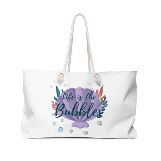 Life is the Bubbles Weekender Bag, Little Mermaid Weekender bag, Disney Beach Weekender bag