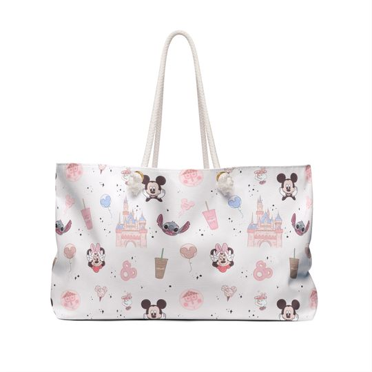 Pink Parks Weekender bag, Dinney Stitch Minnie Mickey Weekender bag