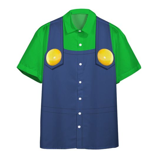 Super Mari Luigi Hawaii Shirt, Luigi Hawaiian Shirt, Summer Hawaii Shirt, Luigi Hawaii Shirt