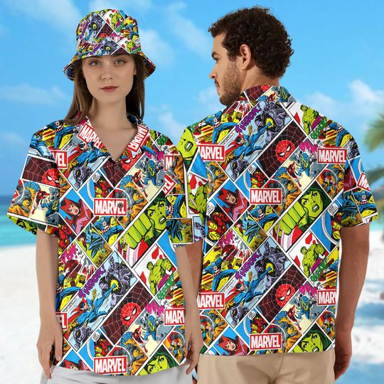 Avengers Hawaiian Shirt, Hulk Hawaii Shirt, Superhero Hawaiian Shirt, Superhero 3D All Over Print Hawaiian Shirt