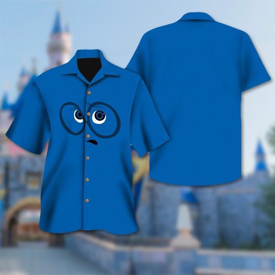 Sadness Inside Out Costume Hawaiian Shirt, Disney Inside Out Movie Hawaiian Shirt, Inside Out Character Hawaiian Shirt