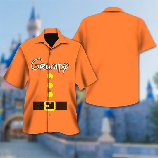 Grumpy Legend Dwarfs Inspired Costume Hawaiian Shirt, Disney Seven Dwarfs Cosplay Hawaiian Shirt