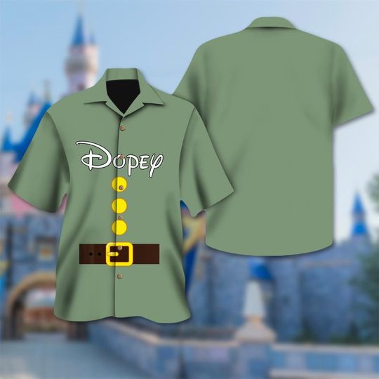 Dopey Legend Dwarfs Inspired Costume Hawaiian Shirt, Disney Seven Dwarfs Cosplay Hawaiian Shirt