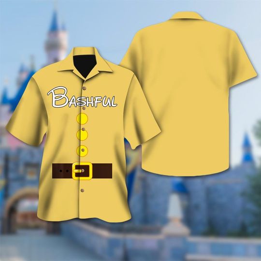 Bashful Legend Dwarfs Inspired Costume Hawaiian Shirt, Disney Seven Dwarfs Cosplay Hawaiian Shirt