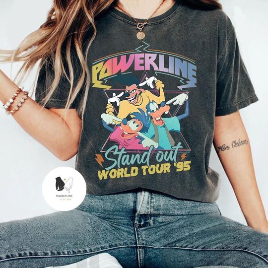 Discover Retro 90s Goofy Movie T-shirt, Max Goofy Roxanne Powerline Shirt, Disney World Tour Shirt, WDW Disneyland Matching Family Shirt, Disney Trip