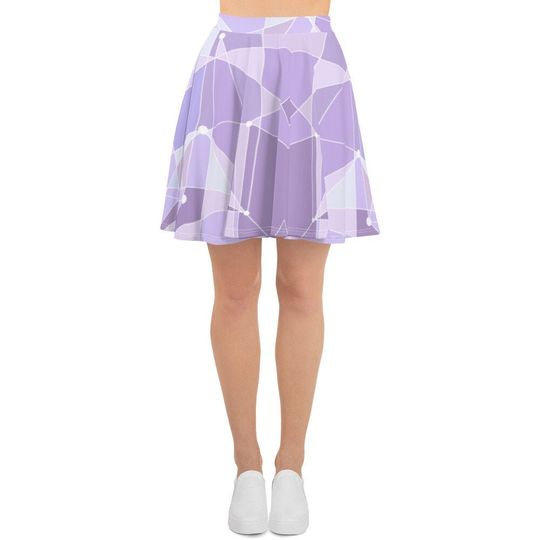 Purple Galactic Photo Wall - Womens Ladies Flared Skater Skirt - All-Over Print - Inspired by Disney World Magic Kingdom - Sizes up to 3XL