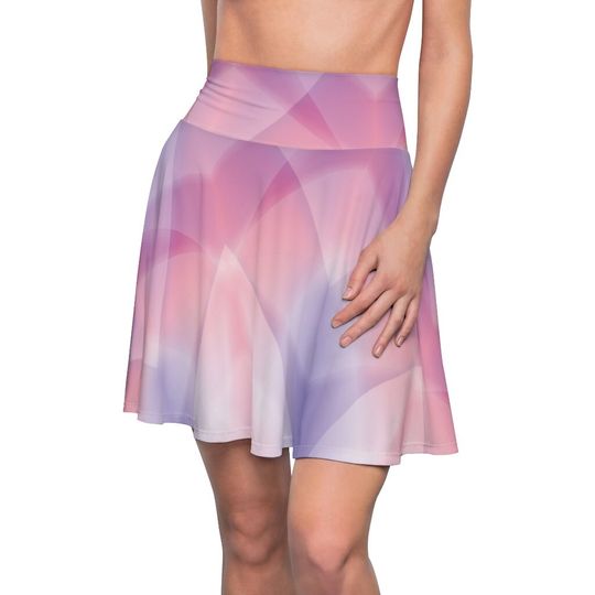 Mantra Goddess Womens Skater Skirt | Pastel Pink, Purple, Peach Prism Design | Gym Skirt Fitness Skirt Workout Skirt | Graphic Skater Skirt