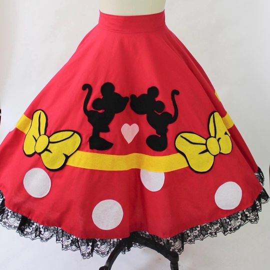 Minnie Full Circle Skirt/Disney Halloween/Disney Parks outfit/Disney skirt women/Disney dress women/minnie mouse/Dapper day/plus size