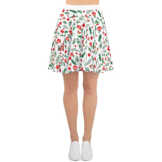 Cinde's Castle Christmas Skirt Christmas Garden Disney Holiday Skater Skirt