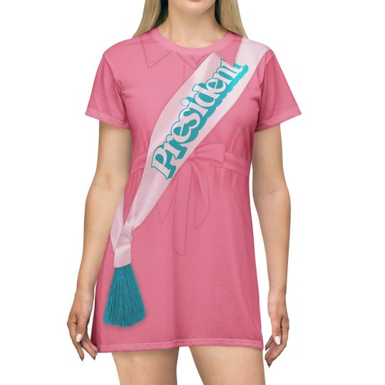 President Sash Pink Costume, Hot Pink Themed Party Adult Outfits, Doll Movie Themed Bachelorette Cosplay, Let's Go Halloween Carnival Dress