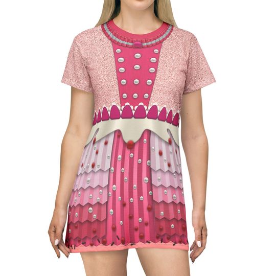 Princess Vanellope Short Sleeve Dress, Wreck-It Ralph 2 Inspired Costume, Vanellope Von Schweetz Cosplay, All Over Print Running Outfits