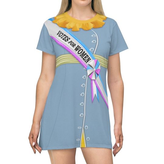 Mrs. Banks Suffragette Short Sleeve Dress, Mary Poppins Costume, Disney Dresses for Women, Disneyland Cosplay Outfit, Disney World Apparel