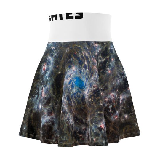 Cosmic Print Skater Skirt - Ideal for Festivals, Casual Wear, Space Lovers, Birthdays, Summer Parties