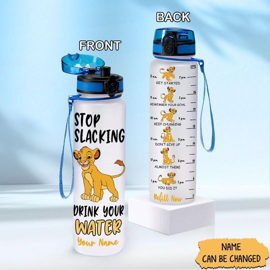 Custom Simba Water Bottle 32 Oz, Simba Lion King Bottle, Disney Cartoon Bottle, Hakuna Matata Bottle, Drink Bottle, Motivational Bottle