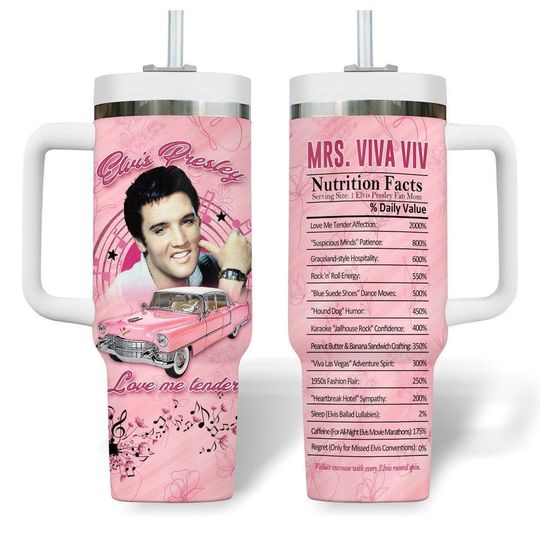 Elvis Presley Tumbler 40oz, Elvis Love Me Tender Tumbler, King Of Rock And Roll Tumbler Cup, Elvis Coffee Tumbler, Gift For Elvis Fan