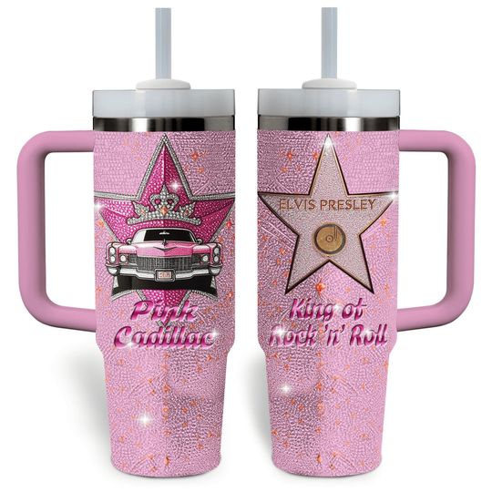 Elvis Presley Stainless Tumbler, Elvis King Tumbler Cup, King Of Rock And Roll 40 oz Tumbler, Elvis Presley Gifts For Fan
