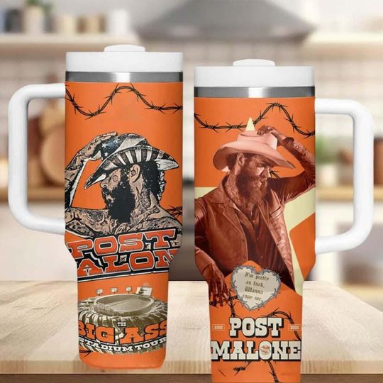 Post Jelly Roll 40 oz Tumbler, Big Ass World Tour Tumbler Cup, Posty 2025 Tour Tumbler With Straw, Austin Album Rap Tumbler, Gift For FN