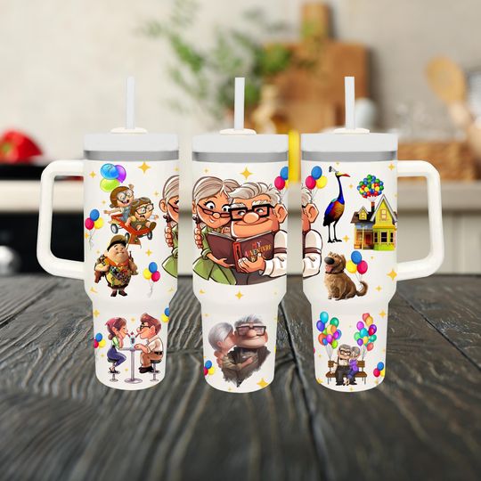 Balloon House40oz Tumbler, Stainless Steel, Sublimation Tumbler, Gift for Her, Christmas