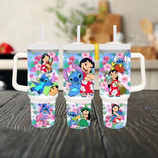 Hawaiian Friends 40oz Tumbler, Stainless Steel, Sublimation Tumbler,  Gift for Her, Christmas