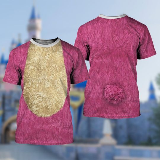 Lotso Bear Shirt, Pink Bear Costume Cosplay 3D Shirt, Toy Story Halloween Costume For Family Group T Shirt, Villain Halloween Toy Men Tee