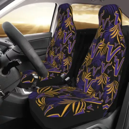 2pcs Minnesota Vikings Elastic Car Seat Covers Printed Seat Cover Universal
