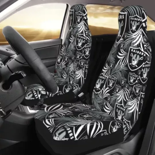 2pcs las vegas Raiders Elastic Car Seat Covers Printed Seat Cover Universal